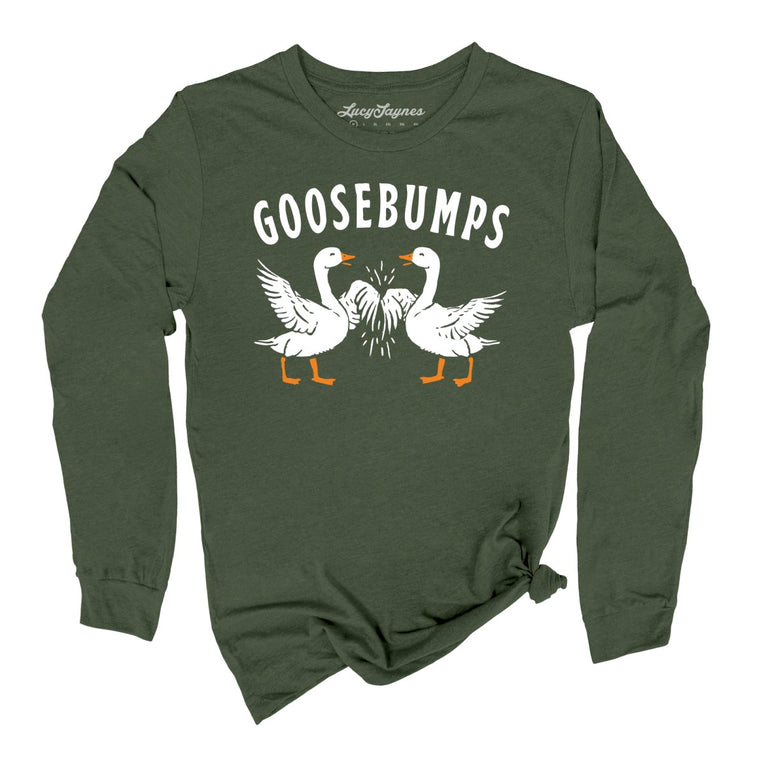 Goosebumps Graphic Long Sleeve Tee - Military Green