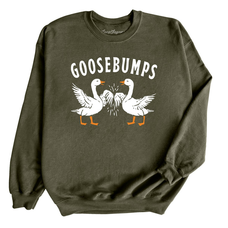 Goosebumps Graphic Sweatshirt - Military Green