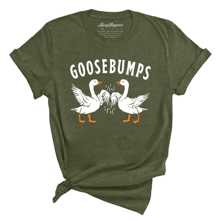 Goosebumps Graphic Tee - Heather Military Green