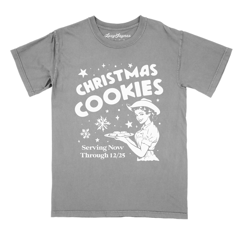 Christmas Cookies Comfort Colors Graphic Tee - Grey