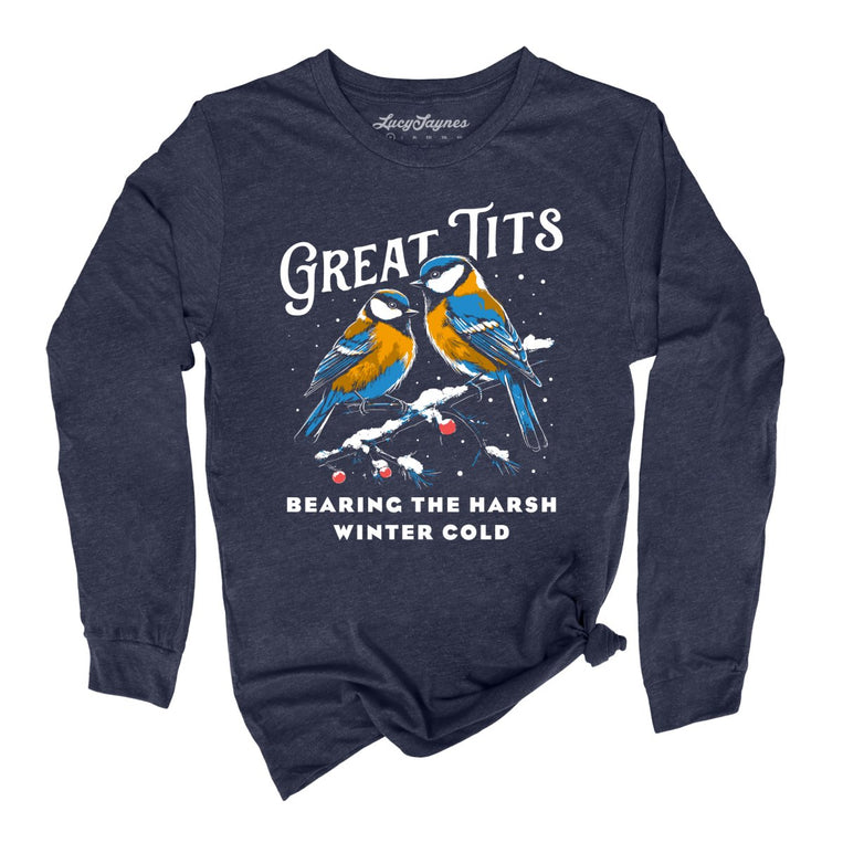 Great Tits Winter Cold Graphic Long Sleeve Tee