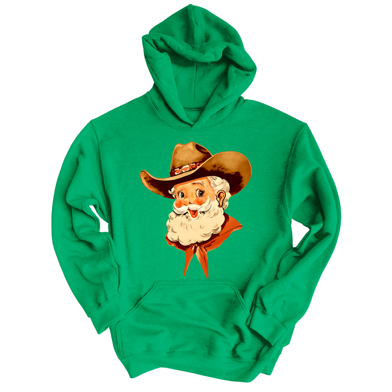 Cowboy Santa Graphic Hoodie - Irish Green