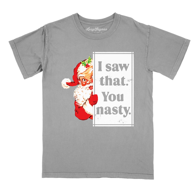 I Saw That You Nasty Comfort Colors Graphic Tee - Grey