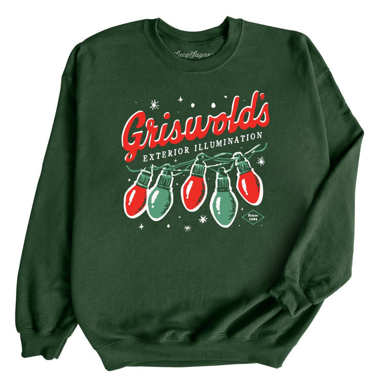 Griswold's Exterior Illumination Graphic Sweatshirt - Forest Green