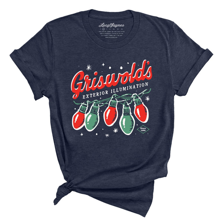 Griswold's Exterior Illumination Graphic Tee - Heather Midnight Navy