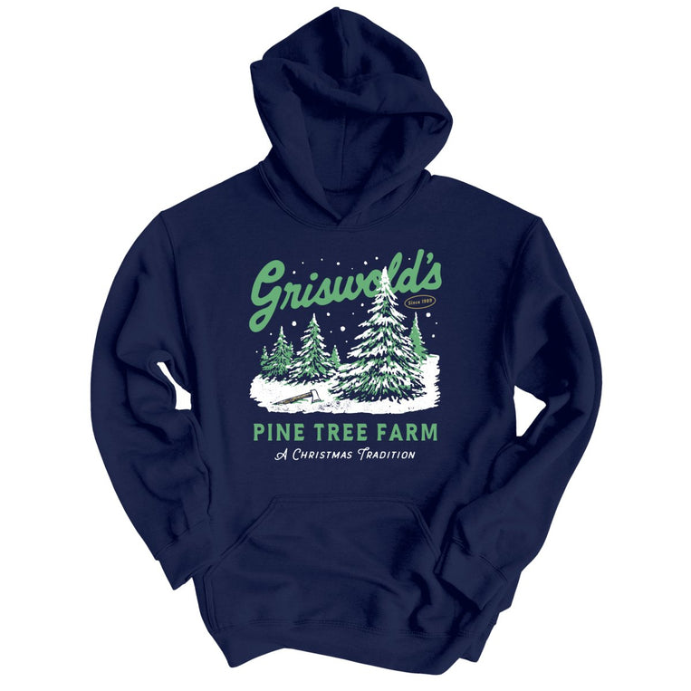 Griswold's Pine Tree Farm Graphic Hoodie - Navy