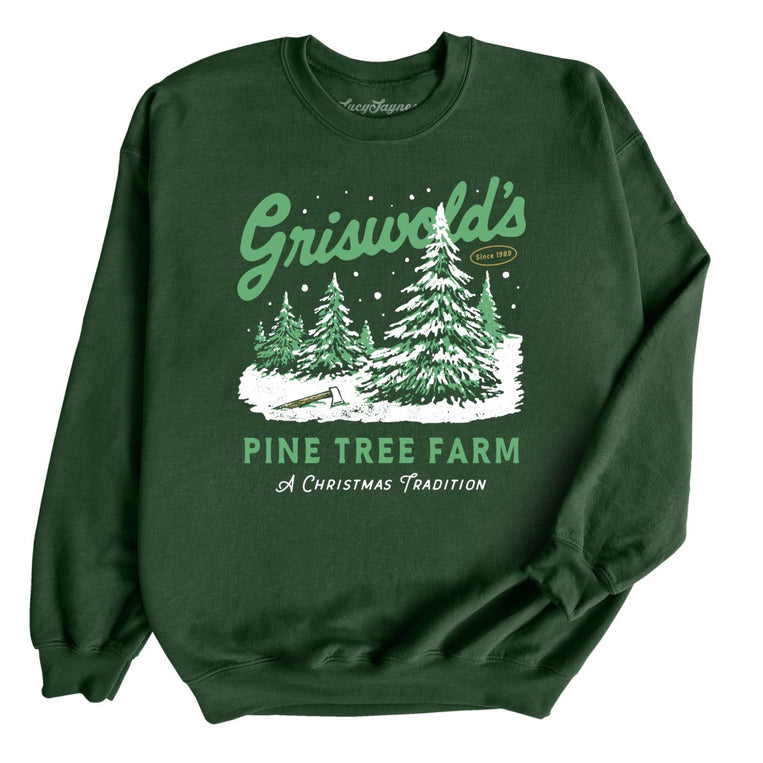Griswold's Pine Tree Farm Graphic Sweatshirt - Forest Green