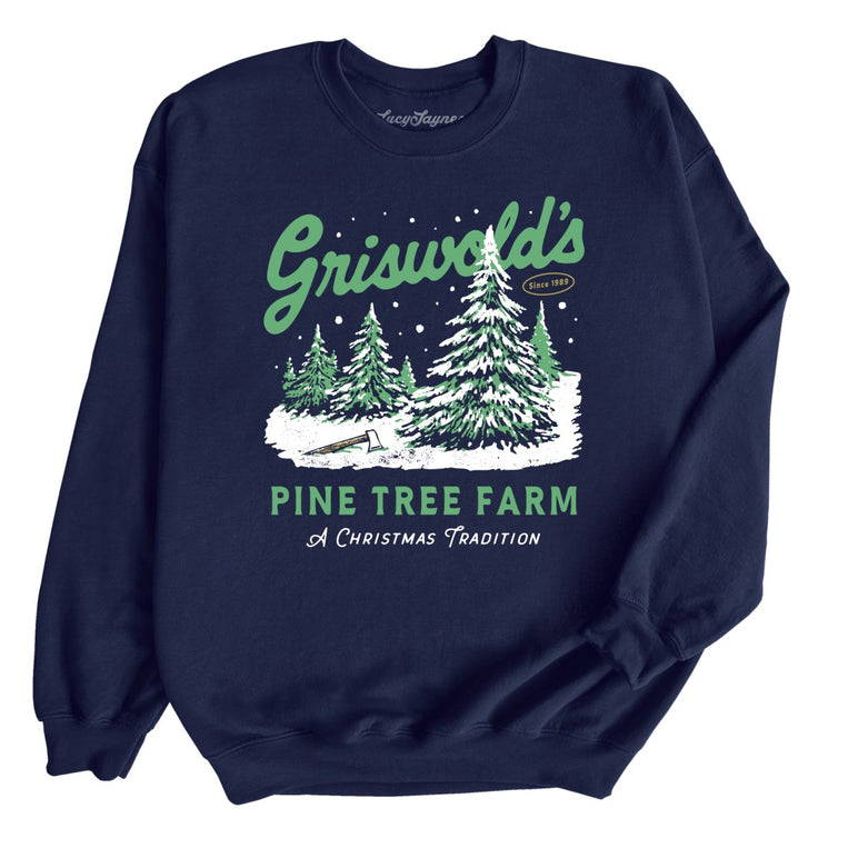 Griswold's Pine Tree Farm Graphic Sweatshirt - Navy