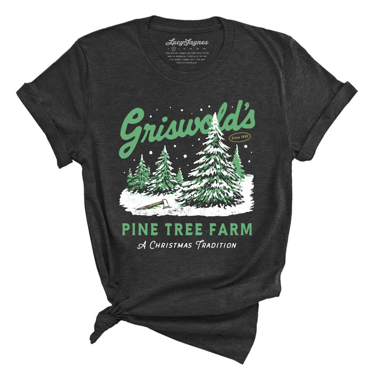 Griswold's Pine Tree Farm Graphic Tee - Dark Grey Heather