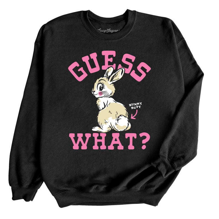 Guess What Bunny Butt Graphic Sweatshirt - Black