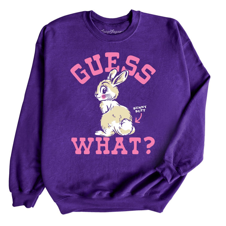 Guess What Bunny Butt Graphic Sweatshirt - Purple