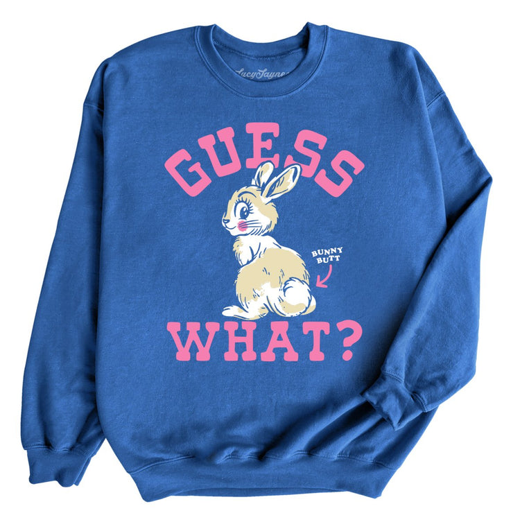 Guess What Bunny Butt Graphic Sweatshirt - Royal