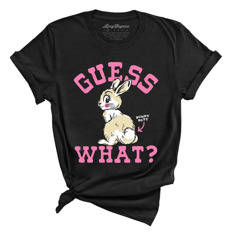 Guess What Bunny Butt Graphic Tee - Black