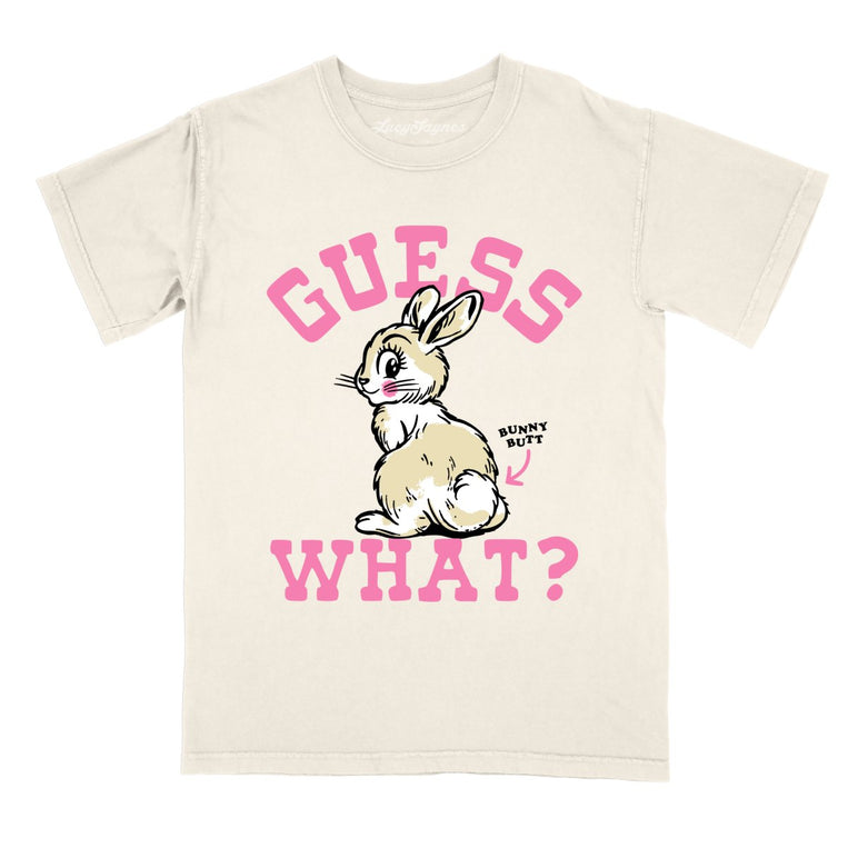 Guess What Bunny Butt Comfort Colors Graphic Tee - Ivory