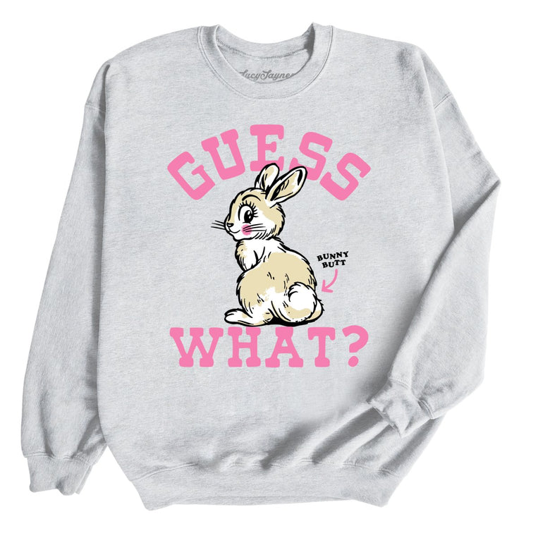 Guess What Bunny Butt Graphic Sweatshirt - Ash
