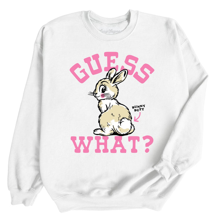 Guess What Bunny Butt Graphic Sweatshirt - White