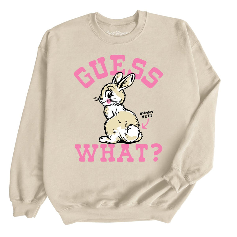 Guess What Bunny Butt Graphic Sweatshirt - Sand