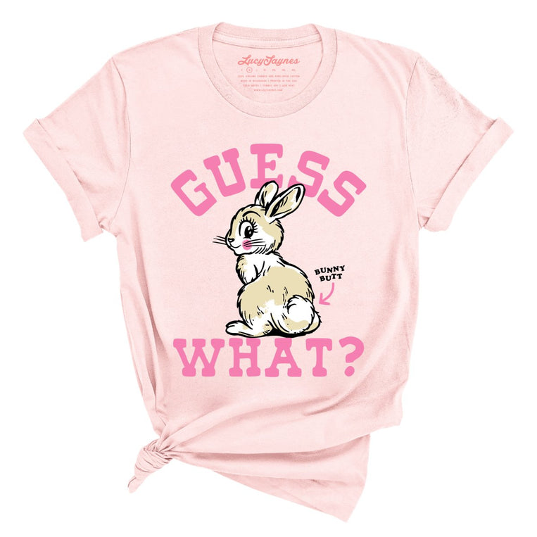 Guess What Bunny Butt Graphic Tee - Soft Pink