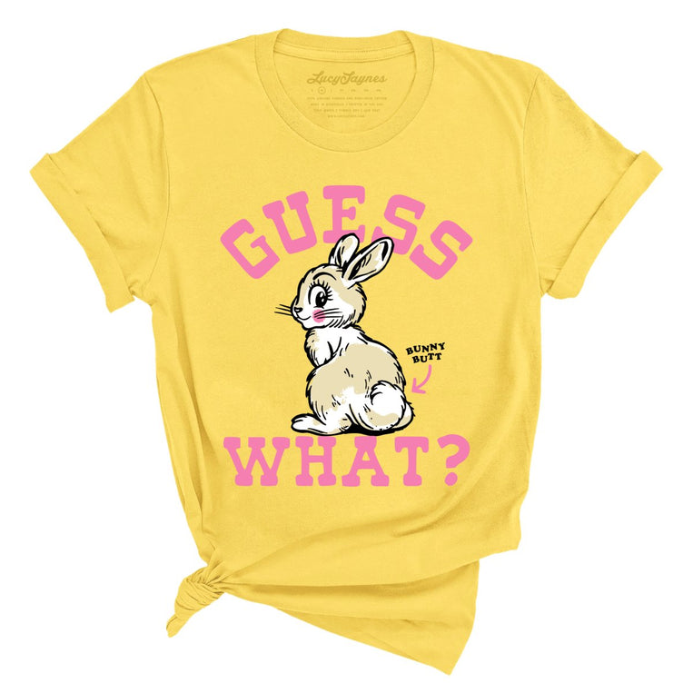Guess What Bunny Butt Graphic Tee - Yellow