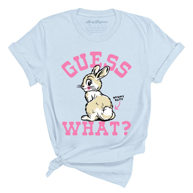 Guess What Bunny Butt Graphic Tee - Light Blue
