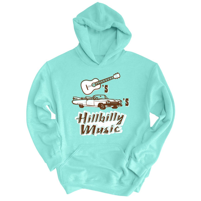 Guitars Cadillacs Hillbilly Music Graphic Hoodie - Mint
