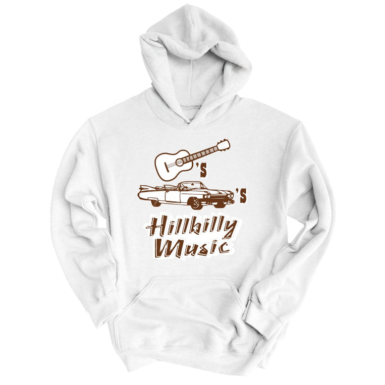 Guitars Cadillacs Hillbilly Music Graphic Hoodie - White