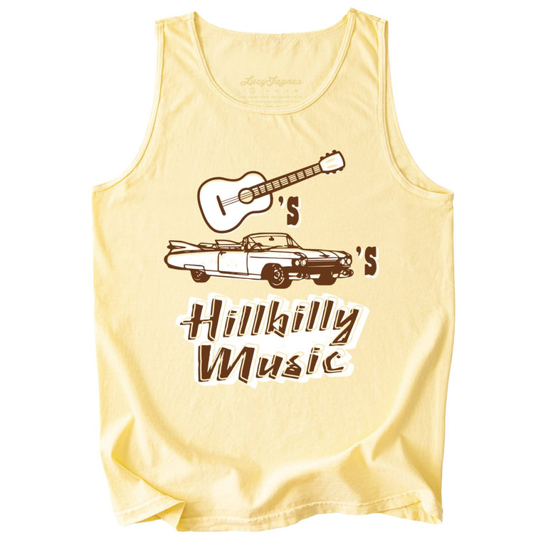 Guitars Cadillacs Hillbilly Music Comfort Colors Graphic Tank Top - Butter