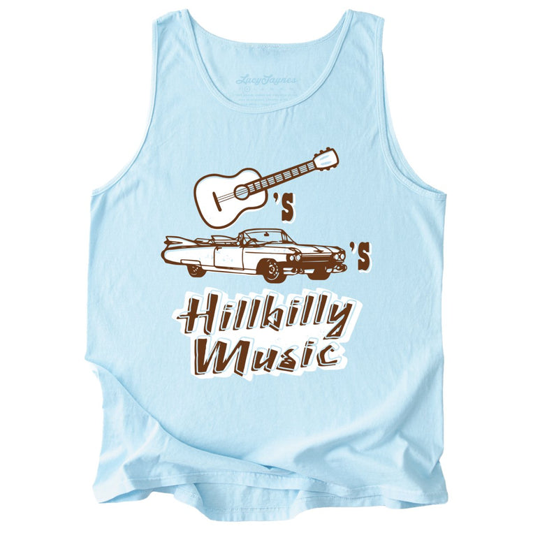 Guitars Cadillacs Hillbilly Music Comfort Colors Graphic Tank Top - Chambray