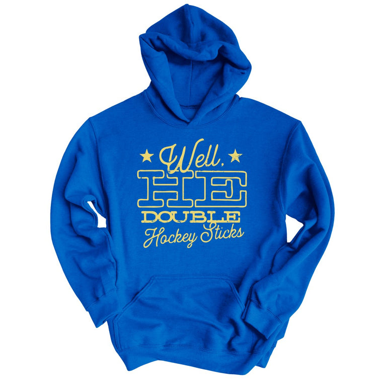 H E Double Hockey Sticks Graphic Hoodie - Royal