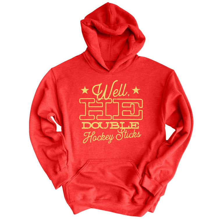H E Double Hockey Sticks Graphic Hoodie - Red