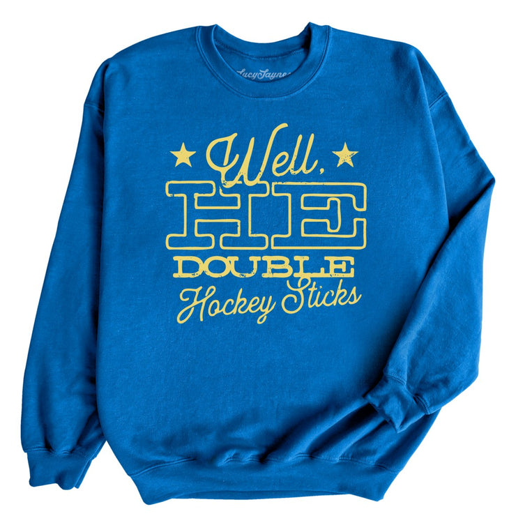 H E Double Hockey Sticks Graphic Sweatshirt - Royal