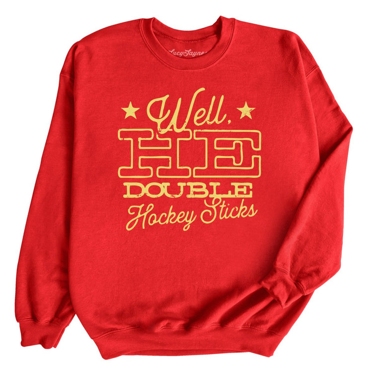 H E Double Hockey Sticks Graphic Sweatshirt - Red