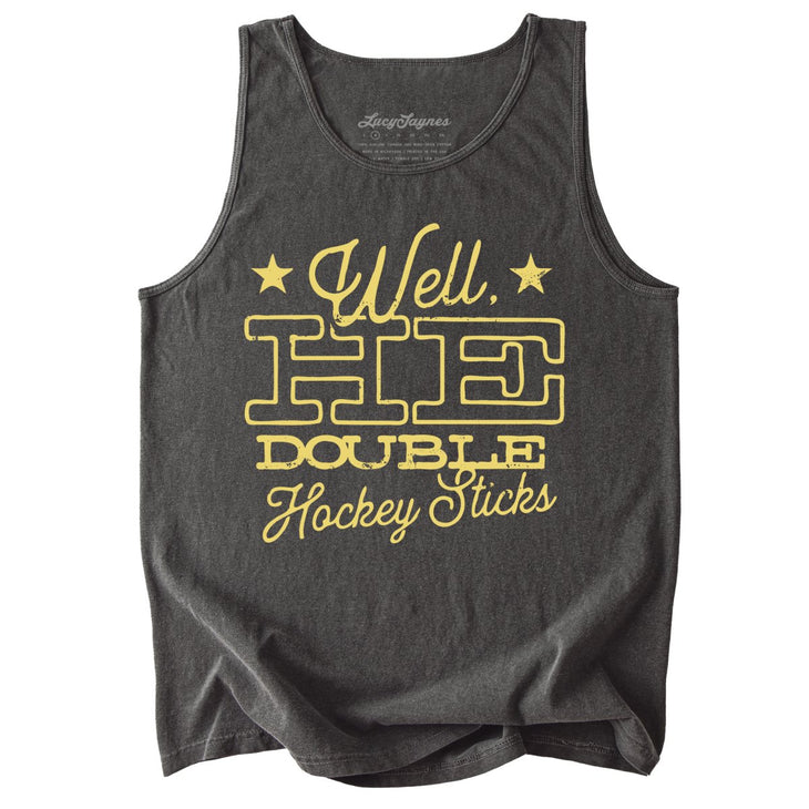 H E Double Hockey Sticks Comfort Colors Tank Top