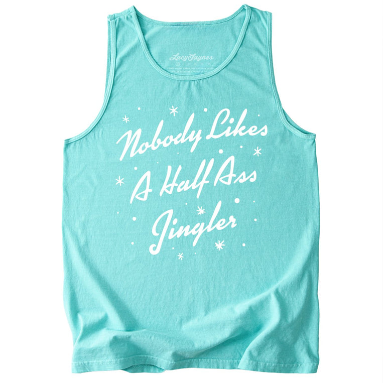 Half Ass Jingler Comfort Colors Graphic Tank Top - Chalky Mint