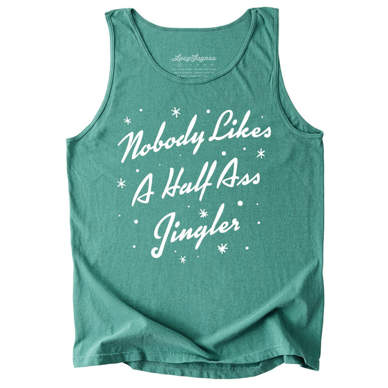 Half Ass Jingler Comfort Colors Graphic Tank Top - Light Green