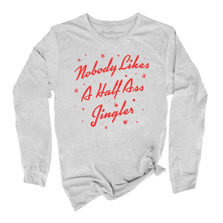 Half Ass Jingler Graphic Long Sleeve Tee - Athletic Heather
