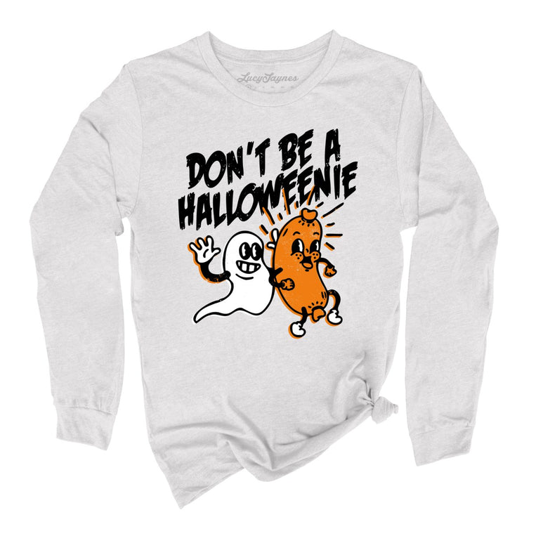 Halloweenie Graphic Long Sleeve Tee - Ash