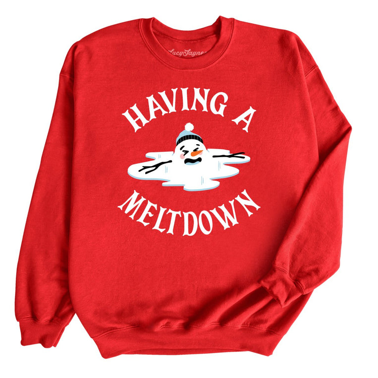 Having A Meltdown Graphic Sweatshirt - Red