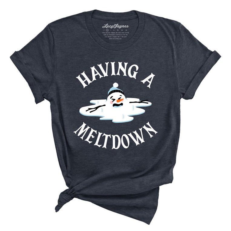 Having A Meltdown Graphic Tee - Heather Midnight Navy