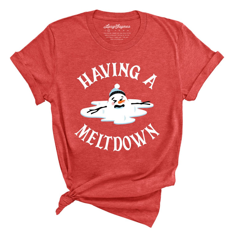 Having A Meltdown Graphic Tee - Heather Red