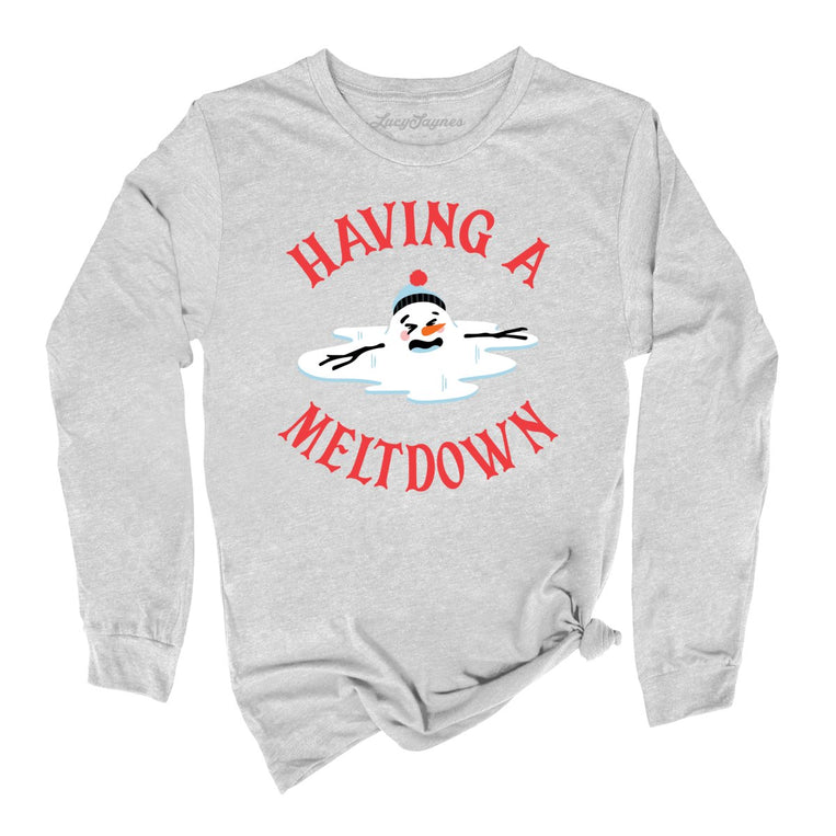 Having A Meltdown Graphic Long Sleeve Tee - Athletic Heather
