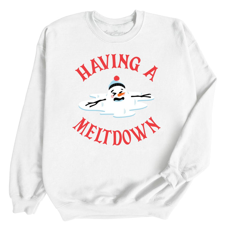 Having A Meltdown Graphic Sweatshirt - White