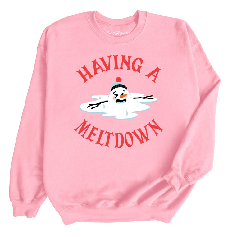 Having A Meltdown Graphic Sweatshirt - Light Pink