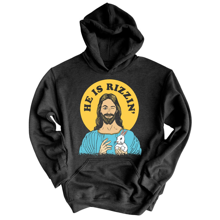 He Is Rizzin' Graphic Hoodie - Charcoal Heather
