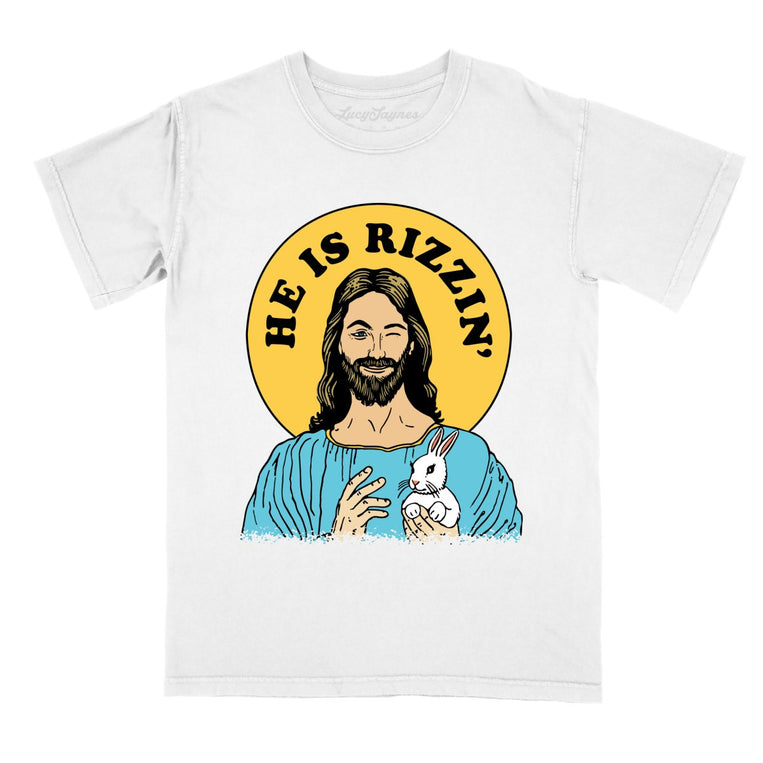 He Is Rizzin' Comfort Colors Graphic Tee - White