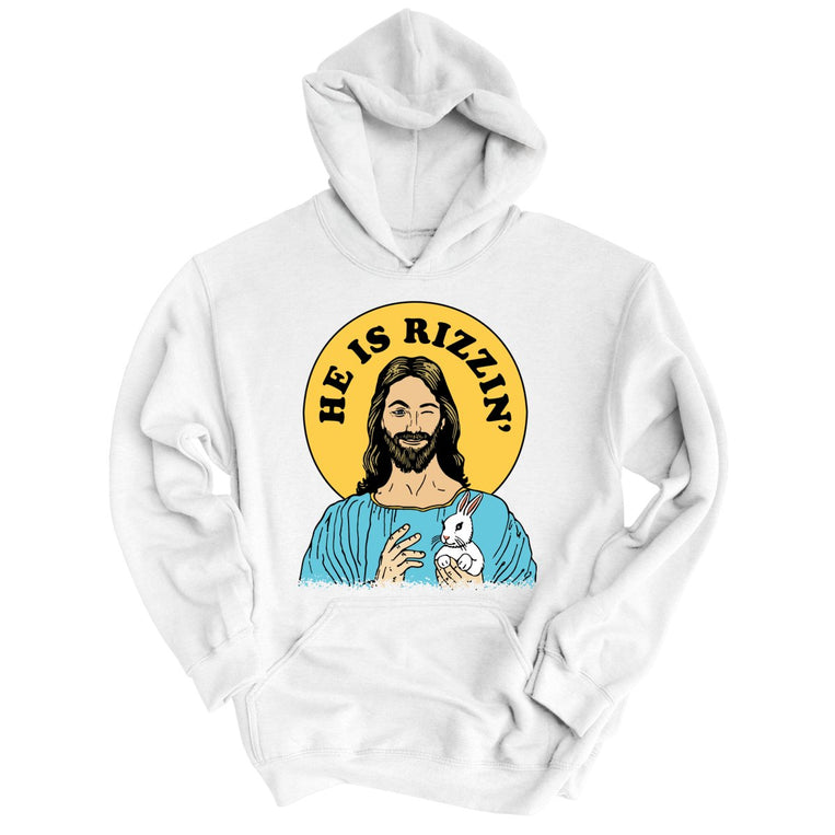 He Is Rizzin' Graphic Hoodie - White