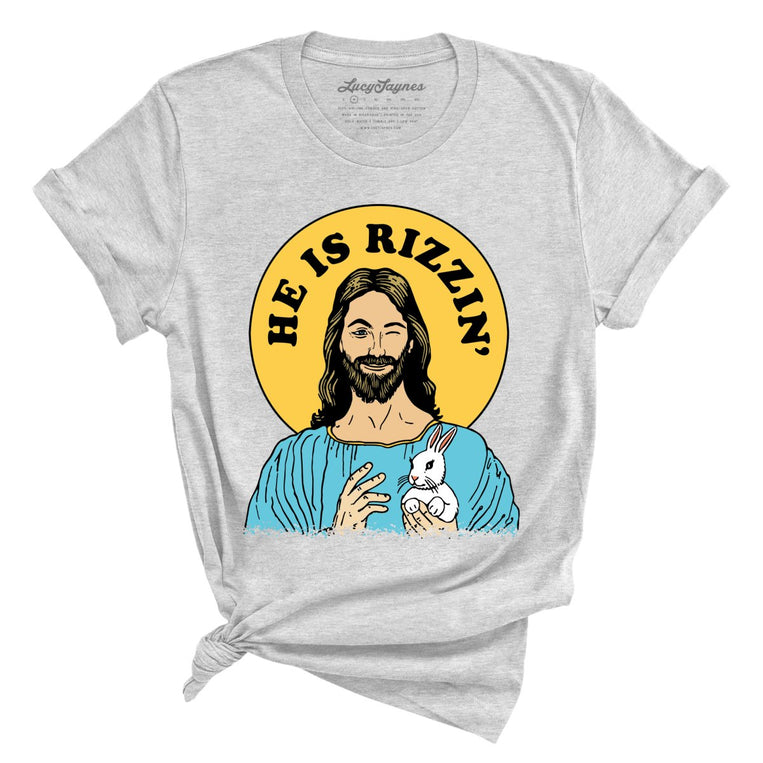 He Is Rizzin' Graphic Tee - Athletic Heather