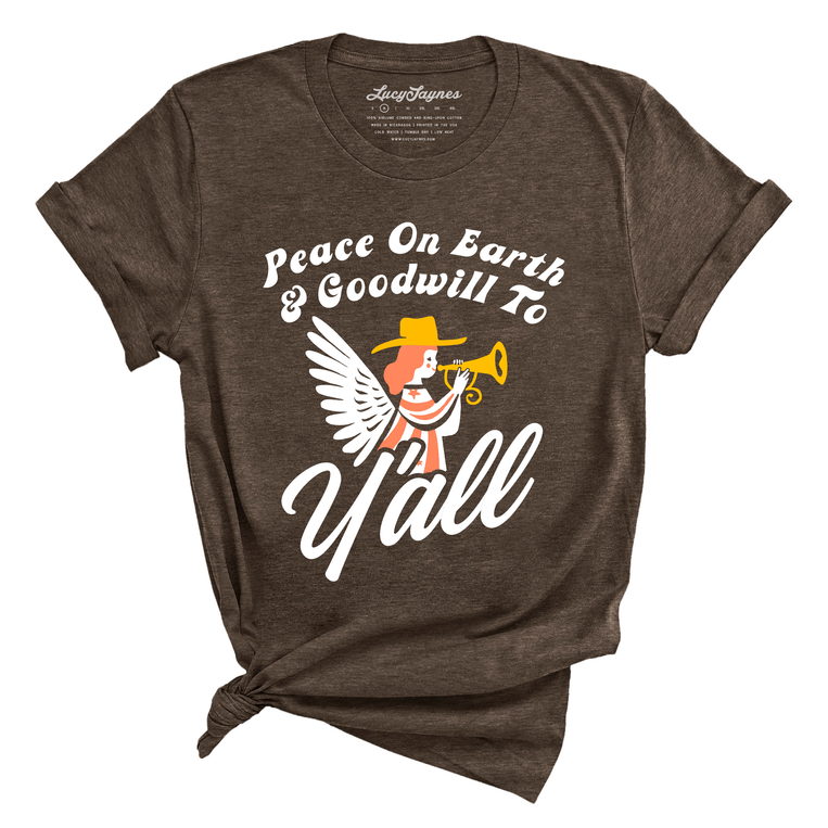 Goodwill To Y'all Graphic Tee - Heather Brown