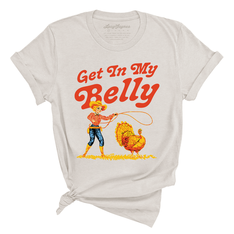 Get In My Belly Graphic Tee - Heather Dust