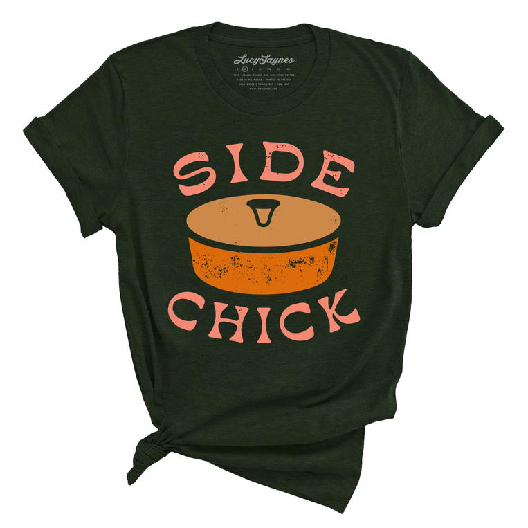 Side Chick Graphic Tee - Heather Forest